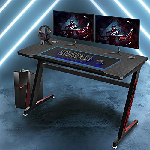 Huracan Mesa de Juego Grande Pata Z, Placa de Acero de Fibra de Carbono Maciza, 122,8 x 67,2 x 13,6 cm