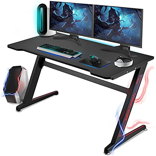 Huracan Mesa de Juego Grande Pata Z, Placa de Acero de Fibra de Carbono Maciza, 122,8 x 67,2 x 13,6 cm