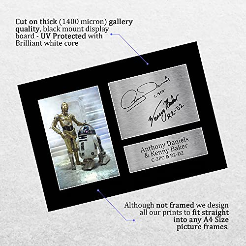 HWC Trading Anthony Daniels & Kenny Baker C-3Po R2-D2 A4 Sin Marco Regalo De Visualización De Fotos De Impresión De Imagen Impresa Autógrafo Firmado por Star Wars Los Aficionados Al Cine