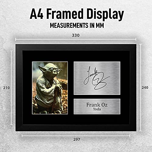 HWC Trading Frank Oz A4 Enmarcado Regalo De Visualización De Fotos De Impresión De Imagen Impresa Autógrafo Firmado por Star Wars Yoda Los Aficionados Al Cine