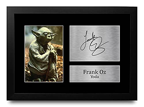 HWC Trading Frank Oz A4 Enmarcado Regalo De Visualización De Fotos De Impresión De Imagen Impresa Autógrafo Firmado por Star Wars Yoda Los Aficionados Al Cine