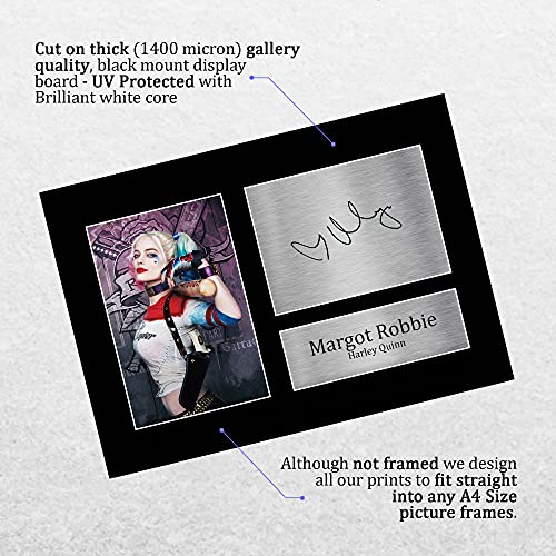 HWC Trading Margot Robbie Suicide Squad Harley Quinn presenta una imagen impresa con autógrafo firmado para los fans de la película - A4