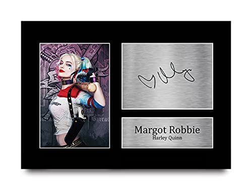 HWC Trading Margot Robbie Suicide Squad Harley Quinn presenta una imagen impresa con autógrafo firmado para los fans de la película - A4