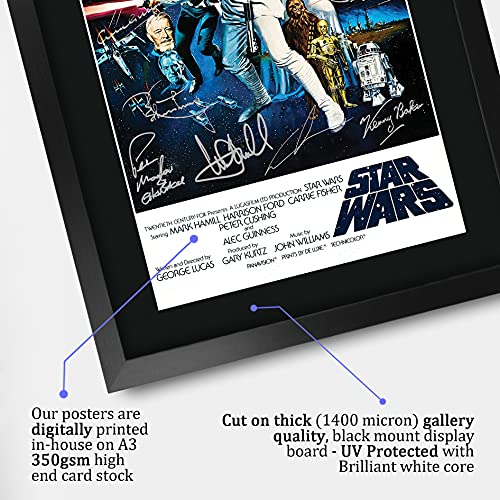 HWC Trading Star Wars A3 Enmarcado Regalo De Visualización De Fotos De Impresión De Imagen Impresa Autógrafo Firmado por Los Aficionados Al Cine