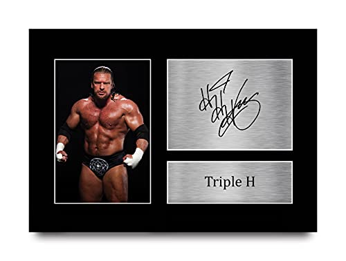 HWC Trading Triple H A4 Sin Marco Regalo De Visualización De Fotos De Impresión De Imagen Impresa Autógrafo Firmado por WWF WWE Fanáticos De La Lucha