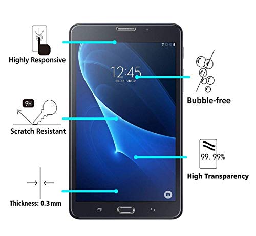HYMY Funda + 1PCs Vidrio Templado Protectores Pantalla para Samsung Galaxy Tab S6 Lite 10.4" 2020, Protector de Pantalla with PU Flip Cover Case Carcasa -Navy