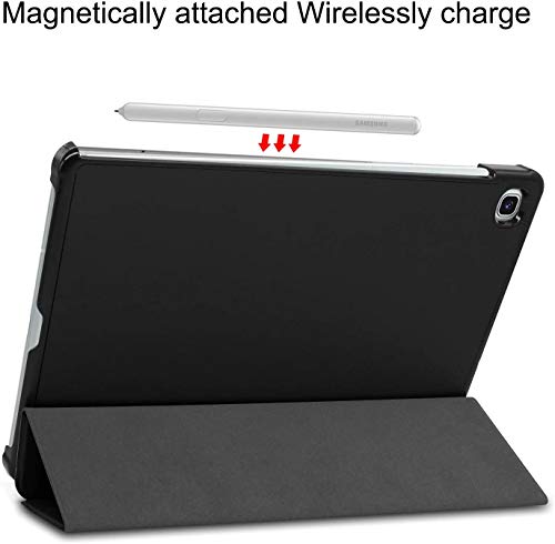 HYMY Funda + 1PCs Vidrio Templado Protectores Pantalla para Samsung Galaxy Tab S6 Lite 10.4" 2020, Protector de Pantalla with PU Flip Cover Case Carcasa -Navy