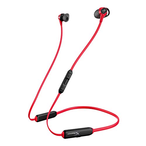 HyperX Cloud Buds – Bluetooth Auriculares inalámbricos, Qualcomm aptX HD, 10 Horas de duración de la batería, Controladores de 14 mm, cómodas Almohadillas de Silicona, 3 tamaños de Cabezal, Rojo