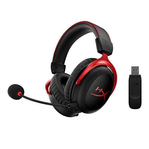 HyperX Cloud II Wireless - auriculares inalámbricos para PC, PS4, PS5, Nintendo Switch, batería duradera de hasta 30 horas, sonido envolvente 7.1, micrófono con cancelación de ruido, Negro