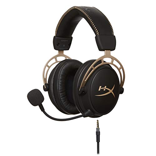 HyperX HX-HSCA-GD/NAP Cloud Alpha Gold - Auriculares para juegos con control de volumen en línea