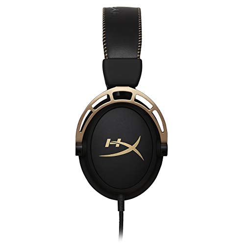 HyperX HX-HSCA-GD/NAP Cloud Alpha Gold - Auriculares para juegos con control de volumen en línea