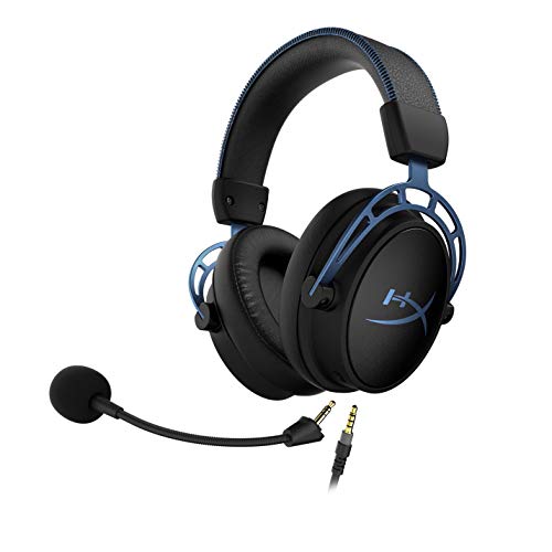 HyperX HX-HSCAS-BL/WW Cloud Alpha S – Casco para Gaming con tarjeta de sonido envolvente HyperX Virtual 7.1 y sonidos graves (Bass) ajustables, Azul/Negro