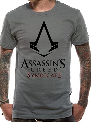 I-D-C CID Assassin'S Creed Syndicate-Logo Camiseta, Gris, Medium para Hombre