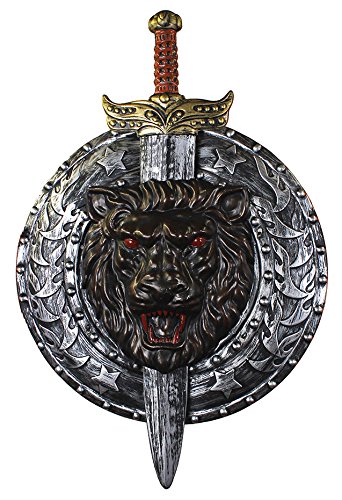 I LOVE FANCY DRESS LTD Conjunto TEMATICO DE Espada Y Escudo Plateados con Detalles Accesorio para Disfraces TEMATICOS