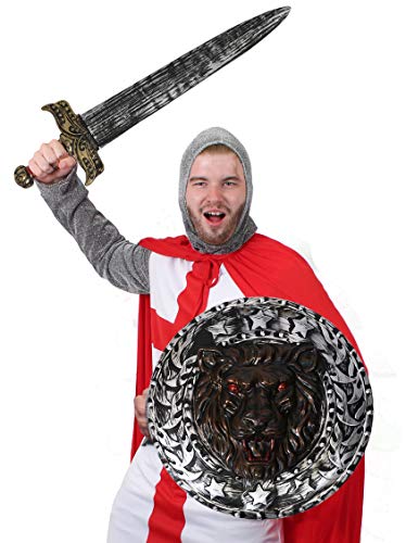 I LOVE FANCY DRESS LTD Conjunto TEMATICO DE Espada Y Escudo Plateados con Detalles Accesorio para Disfraces TEMATICOS