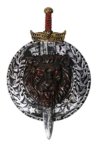 I LOVE FANCY DRESS LTD Conjunto TEMATICO DE Espada Y Escudo Plateados con Detalles Accesorio para Disfraces TEMATICOS