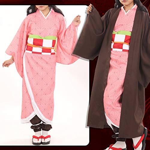 I3C Anime Cosplay Cojunto de Vestido de Disfraz Kamado Nezuko para Mujeres y Fan de Kimetsu No Yaiba