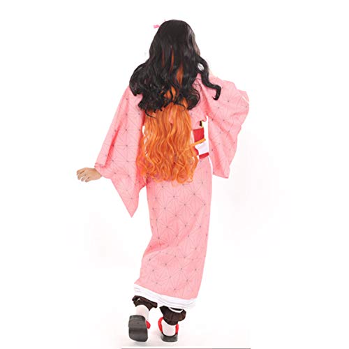 I3C Anime Cosplay Cojunto de Vestido de Disfraz Kamado Nezuko para Mujeres y Fan de Kimetsu No Yaiba