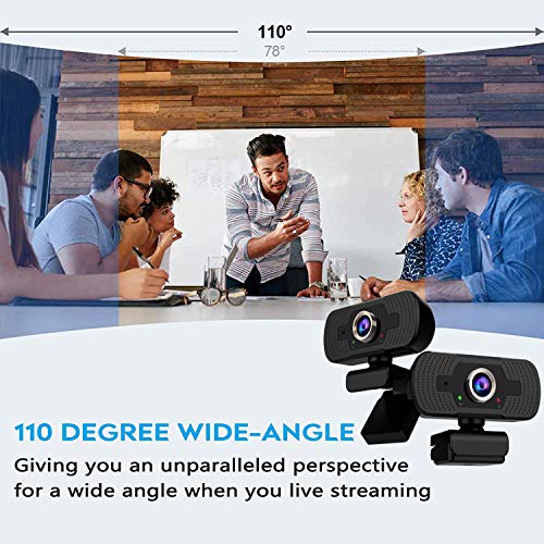 iAmotus Webcam 1080P Full HD con Micrófono Incorporado y Cubierta de Privacidad Cámara Web Mini USB Plug Play Webcam para Video Chat y Grabación, Compatible con PC Windows, Computadora Mac