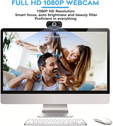 iAmotus Webcam 1080P Full HD con Micrófono Incorporado y Cubierta de Privacidad Cámara Web Mini USB Plug Play Webcam para Video Chat y Grabación, Compatible con PC Windows, Computadora Mac