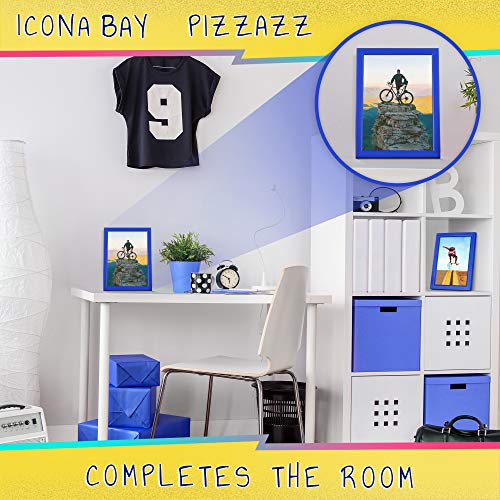 Icona Bay 13x18 Picture Frames, Colored Solid Wood Frame for Photo, Pizzazz Collection (Blue, 1 Pack)