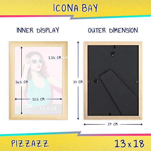 Icona Bay 13x18 Picture Frames, Colored Solid Wood Frame for Photo, Pizzazz Collection (Pink, 1 Pack)