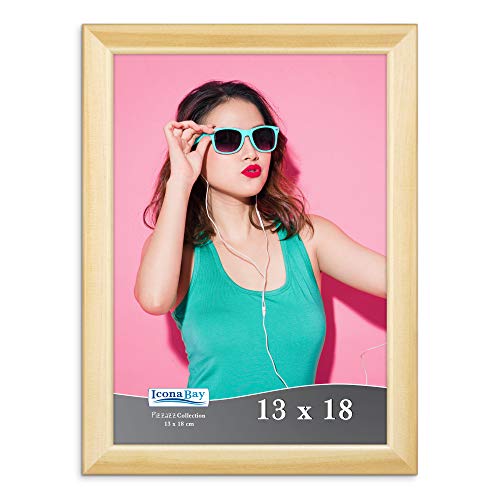Icona Bay 13x18 Picture Frames, Colored Solid Wood Frame for Photo, Pizzazz Collection (Pink, 1 Pack)