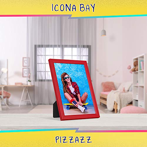 Icona Bay 13x18 Picture Frames, Colored Solid Wood Frame for Photo, Pizzazz Collection (Red, 1 Pack)