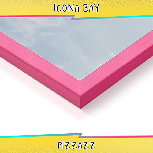 Icona Bay 7x5 Picture Frames (Pink, 1 Pack), Colored Solid Wood Scandinavian Style Frame for Photo, Pizzazz Collection