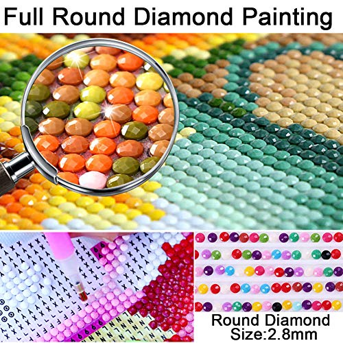 IDIY - Kit de pintura de diamante para adultos, 5D, redondo, con diamantes de imitación, para manualidades, decoración de pared, otoño y 11.8 x 15.7 pulgadas