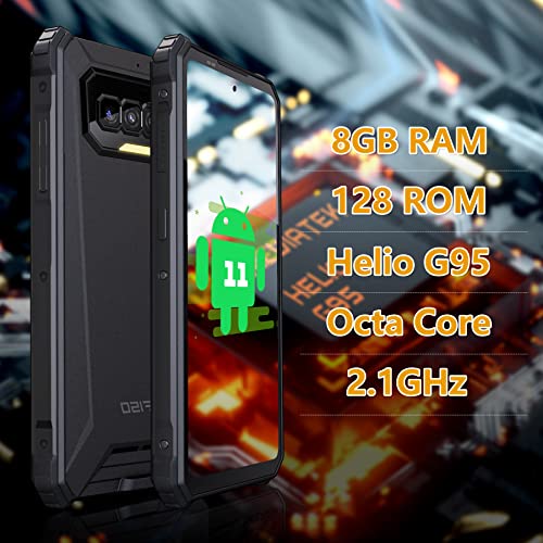 IIIF150 R2022 Smartphone Libre, 6.78”FHD+ 90Hz, 8300mAh, Dual AF Cámara Triple 64MP, Visión Nocturna 20MP + Frontal 16MP, 8GB + 128GB, Octa-Core Android 11 Movil Resistente, 4G Dual SIM, NFC-Negro