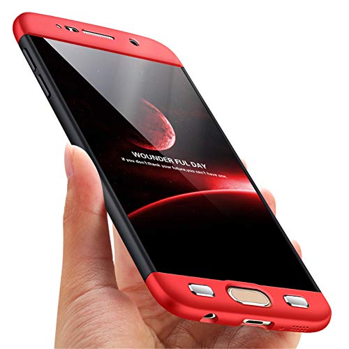 IMEIKONST Samsung S7 Edge Funda 3 in 1 Ultra Slim Design PC Hard Cubierta 360 Grados Protección Anti-Shock Anti-Scratch Caso Cover Carcasa para Samsung Galaxy S7 Edge. 3 in 1 Black + Red AR