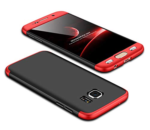 IMEIKONST Samsung S7 Edge Funda 3 in 1 Ultra Slim Design PC Hard Cubierta 360 Grados Protección Anti-Shock Anti-Scratch Caso Cover Carcasa para Samsung Galaxy S7 Edge. 3 in 1 Black + Red AR