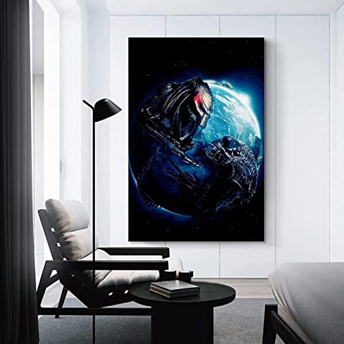 Impresión de lienzo Alien Vs Predator Requiem, sala de estar, decoración del hogar, lienzo, carteles de pared, mural 30x45cm Sin marco