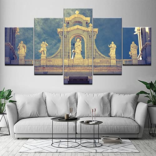 Impresiones de pintura en lienzo de arte de pared HD, decoración del hogar 5 piezas de póster sin marco de imagen de la Virgen Jesús modular A86 XXL