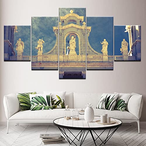 Impresiones de pintura en lienzo de arte de pared HD, decoración del hogar 5 piezas de póster sin marco de imagen de la Virgen Jesús modular A86 XXL