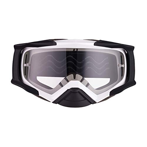iMX Gafas DUST | Ahumado oscuro + visera transparente | Lente antivaho y antirrayas | Protección de nariz | Espuma de tres capas | Juego de dos viseras | Motocross Enduro MTB Downhill MX