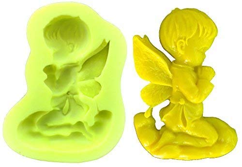 Inception Pro Infinite Molde Artesanal de Silicona de un ángel arrodillado Rezando en una Nube, también Apto para jabón