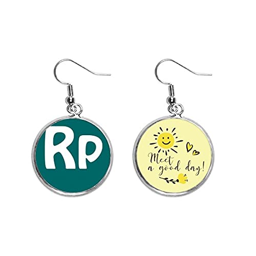 Indonesia Moneda Símbolo Rupia Oído Gota Sol Flor Pendiente Joyería Moda