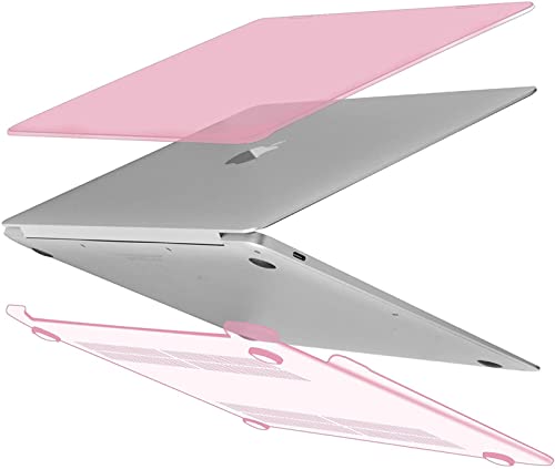 INESEON Funda Compatible con 2015-2017 MacBook 12 Pulgada (A1534), Carcasa Delgado Case Dura y Cubierta Teclado para MacBook 12 Retina, Rosa Cristal