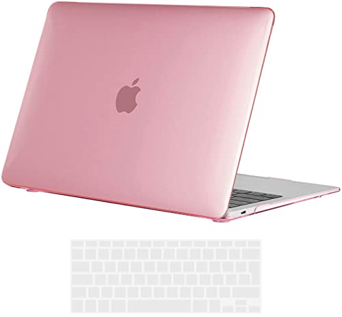 INESEON Funda Compatible con 2015-2017 MacBook 12 Pulgada (A1534), Carcasa Delgado Case Dura y Cubierta Teclado para MacBook 12 Retina, Rosa Cristal