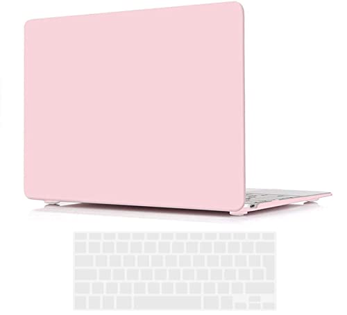 INESEON Funda Compatible con 2015-2017 MacBook 12 Pulgadas (A1534), Protectora Rígida Carcasa con Cubierta de Teclado para MacBook 12 Retina, Cuarzo Rosa