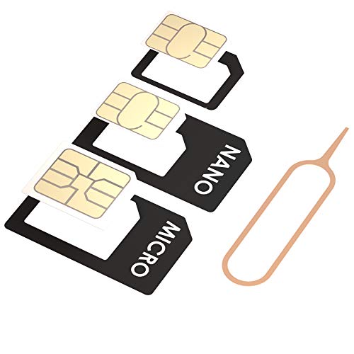 innoGadgets Nano-SIM Adapter Set | Juego Completo de Adaptador para Nano-SIM a Micro-SIM a SIM | Incluye Aguja para Abrir la SIM | Apto para Todos los Dispositivos