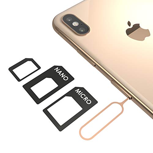 innoGadgets Nano-SIM Adapter Set | Juego Completo de Adaptador para Nano-SIM a Micro-SIM a SIM | Incluye Aguja para Abrir la SIM | Apto para Todos los Dispositivos