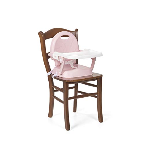 Innovaciones MS 2081 - Trona para bebe convertible en alzador y en silla- 3 en 1- trona plegable spoon ms, Rosa