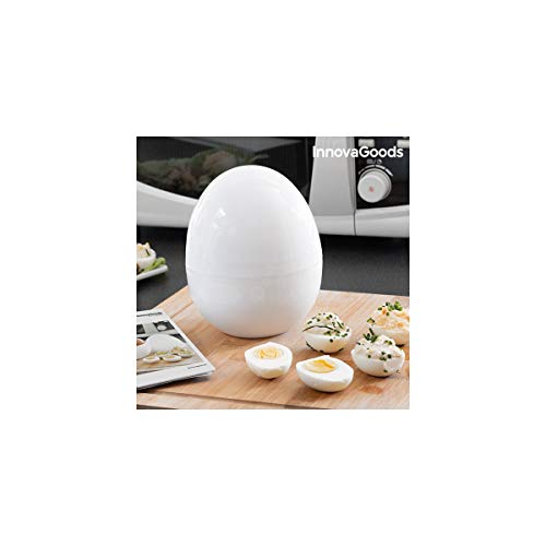 Innovagoods bb_V0101051 Cuecehuevos Para Microondas Con Recetario Boilegg, Blanco