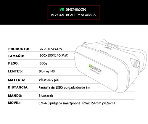 INNOVALIGHT Gafas de Realidad Virtual VR 3D Box con Mando y Lentes Especiales de BLU-Ray Antimareo