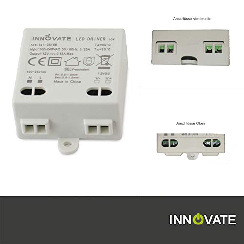 Innovate Transformador LED mini 12 V/DC, 0-10 W – Mini transformador fuente de alimentación driver (1)