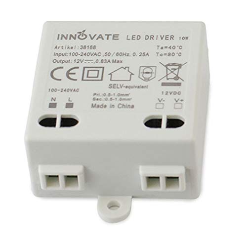 Innovate Transformador LED mini 12 V/DC, 0-10 W – Mini transformador fuente de alimentación driver (1)
