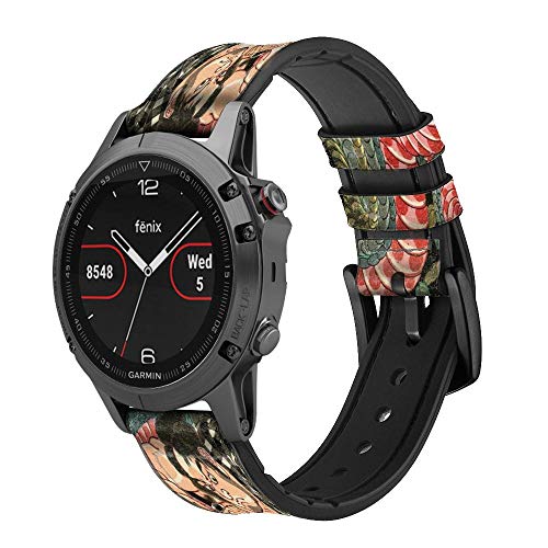 Innovedesire 108 Heroes of Suikoden Saginoike Heikuro Correa de Reloj Inteligente de Cuero y Silicona para Garmin Vivoactive 4 Tamaño (22mm)